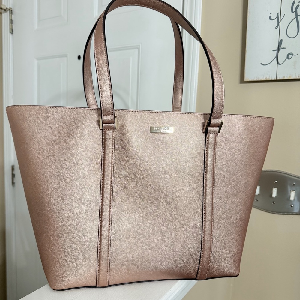Kate Spade Metallic Rose Gold Tote Bag